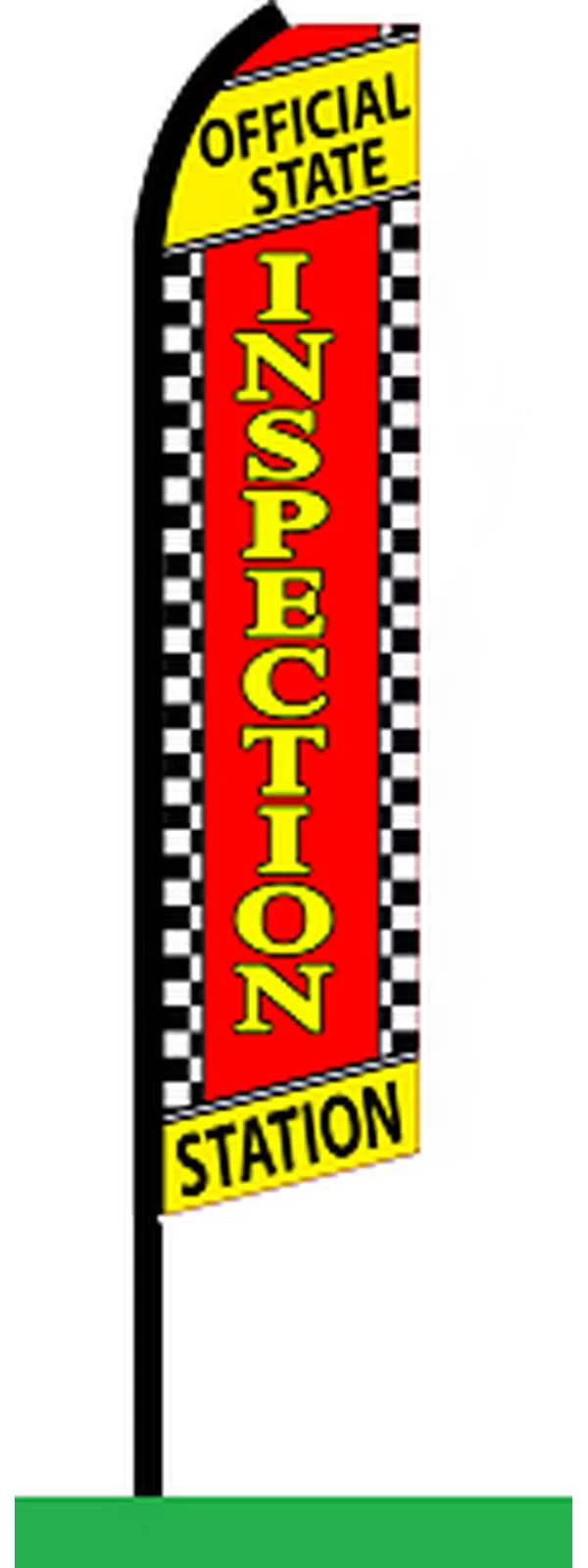 Official State Inspection vertical swooper feather flag, SL0