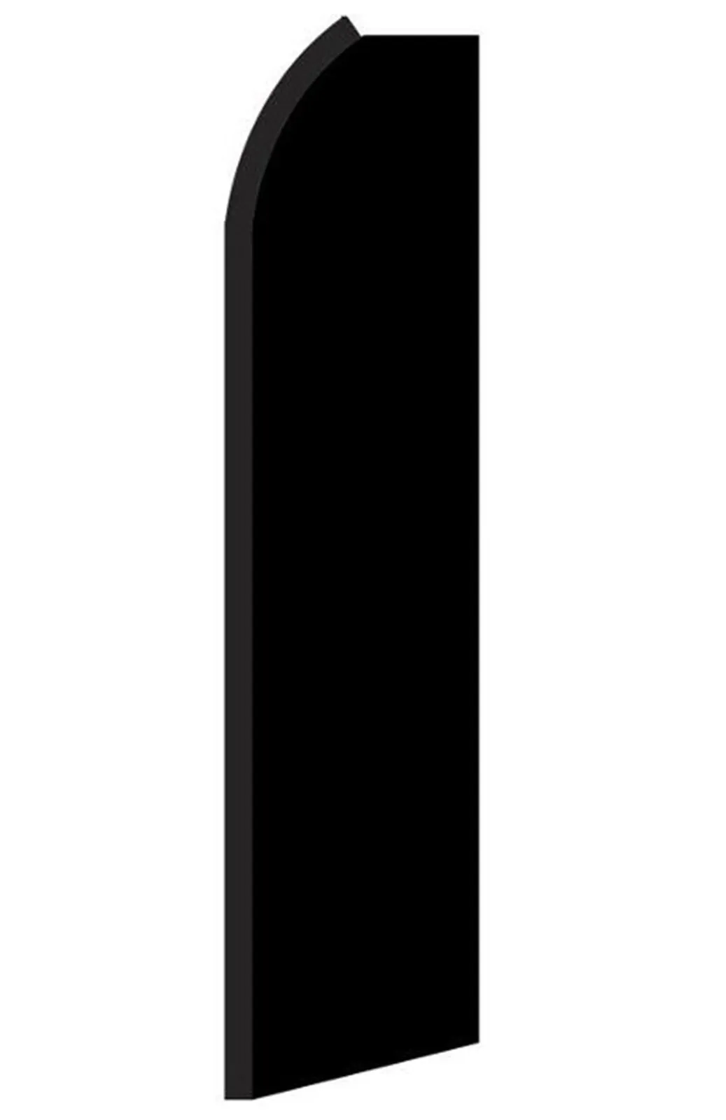 Solid black swooper feather flag with no printed message, RW0