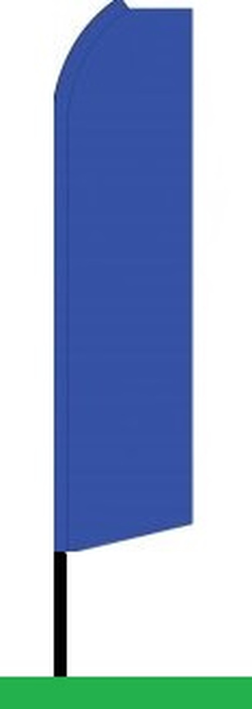 Solid blue swooper feather flag with no printed message, RW1