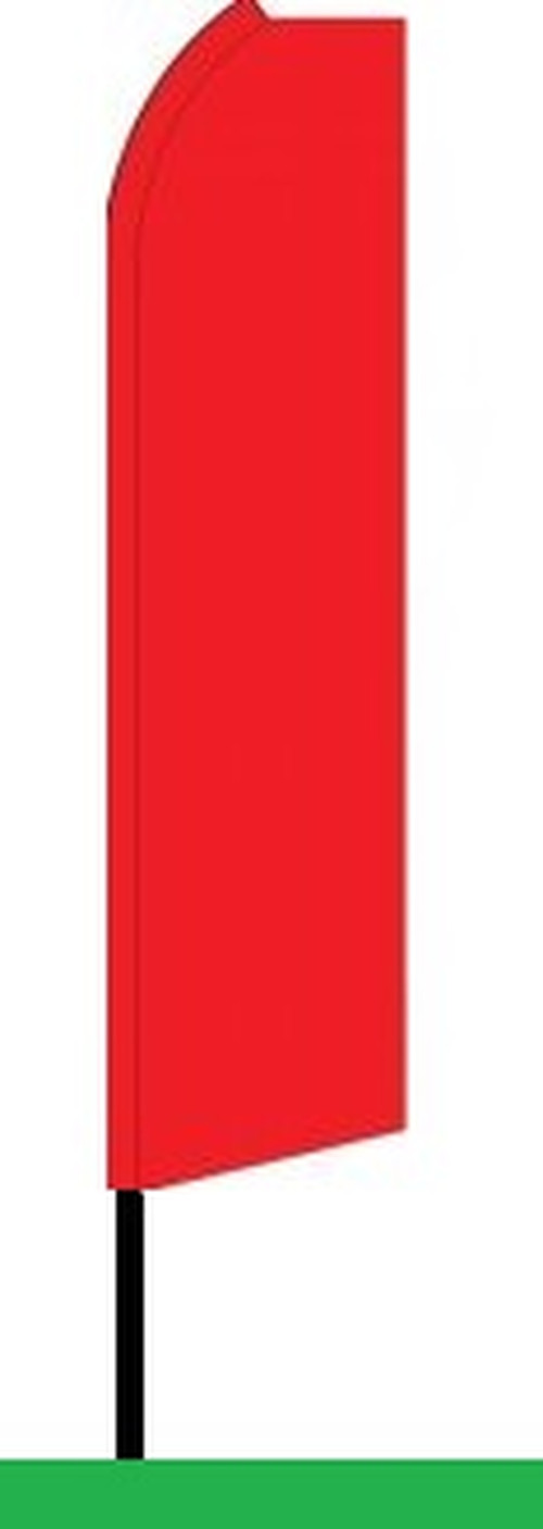 Solid red swooper feather flag with no printed message, RX0