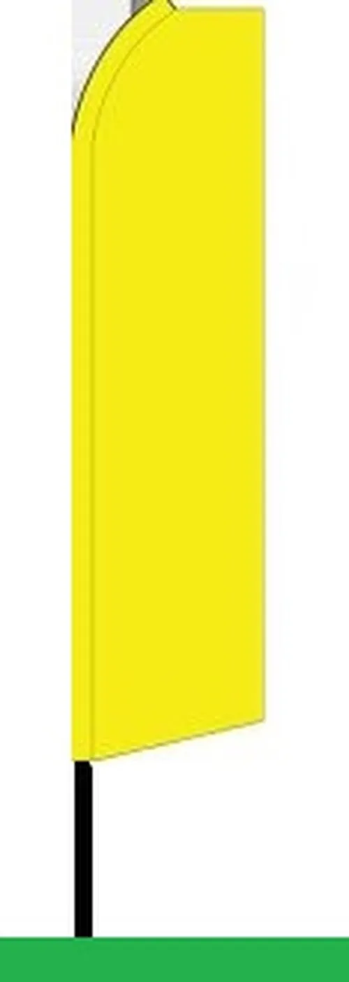 Solid yellow swooper feather flag with no printed message, RX2
