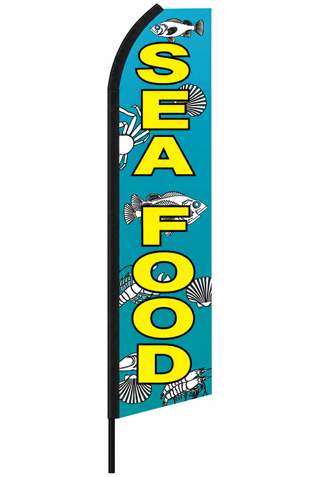 Sea Food swooper feather flag, design RU7