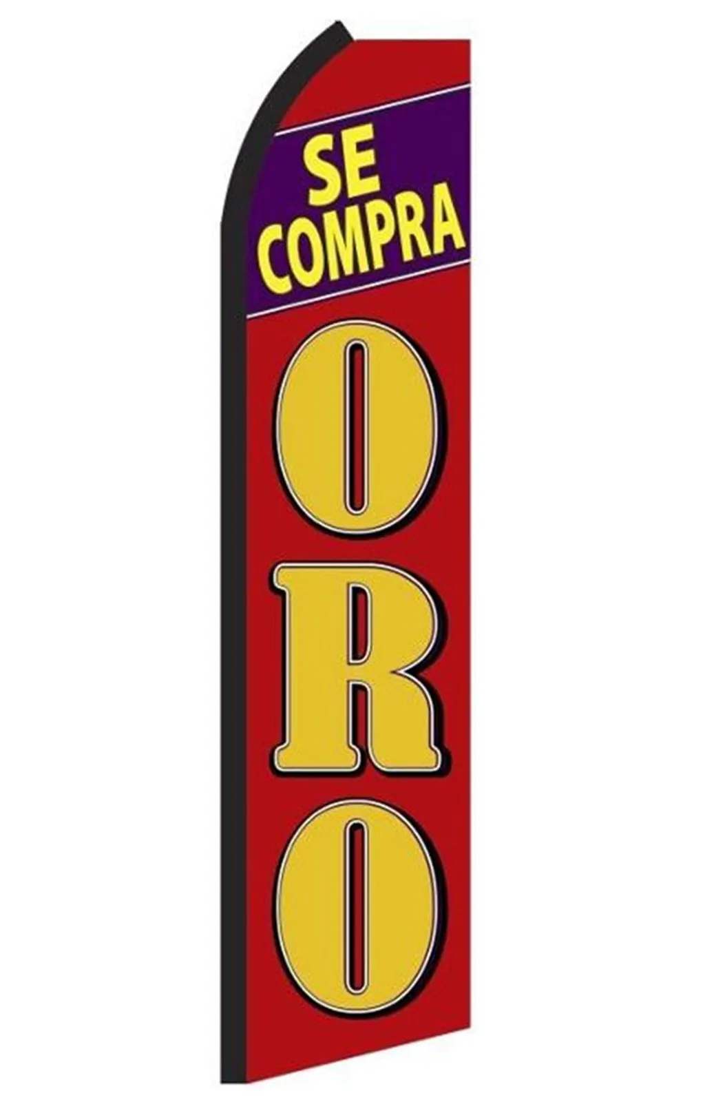 Red and black flag with large gold ORO lettering, design RU5