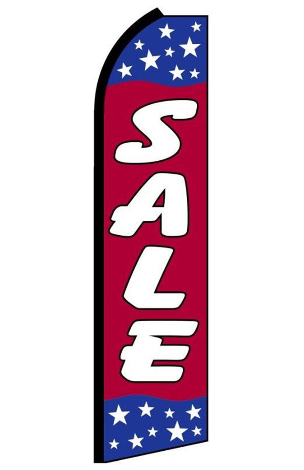 Sale feather flag in red, white and blue with stars, SD6
