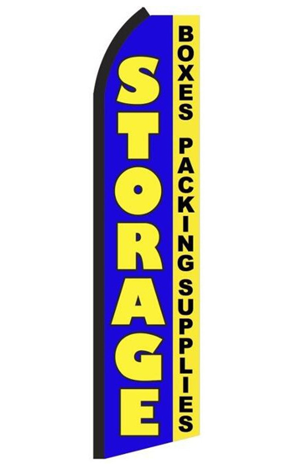 Storage Boxes & Supplies feather flag in blue and yellow, SF4