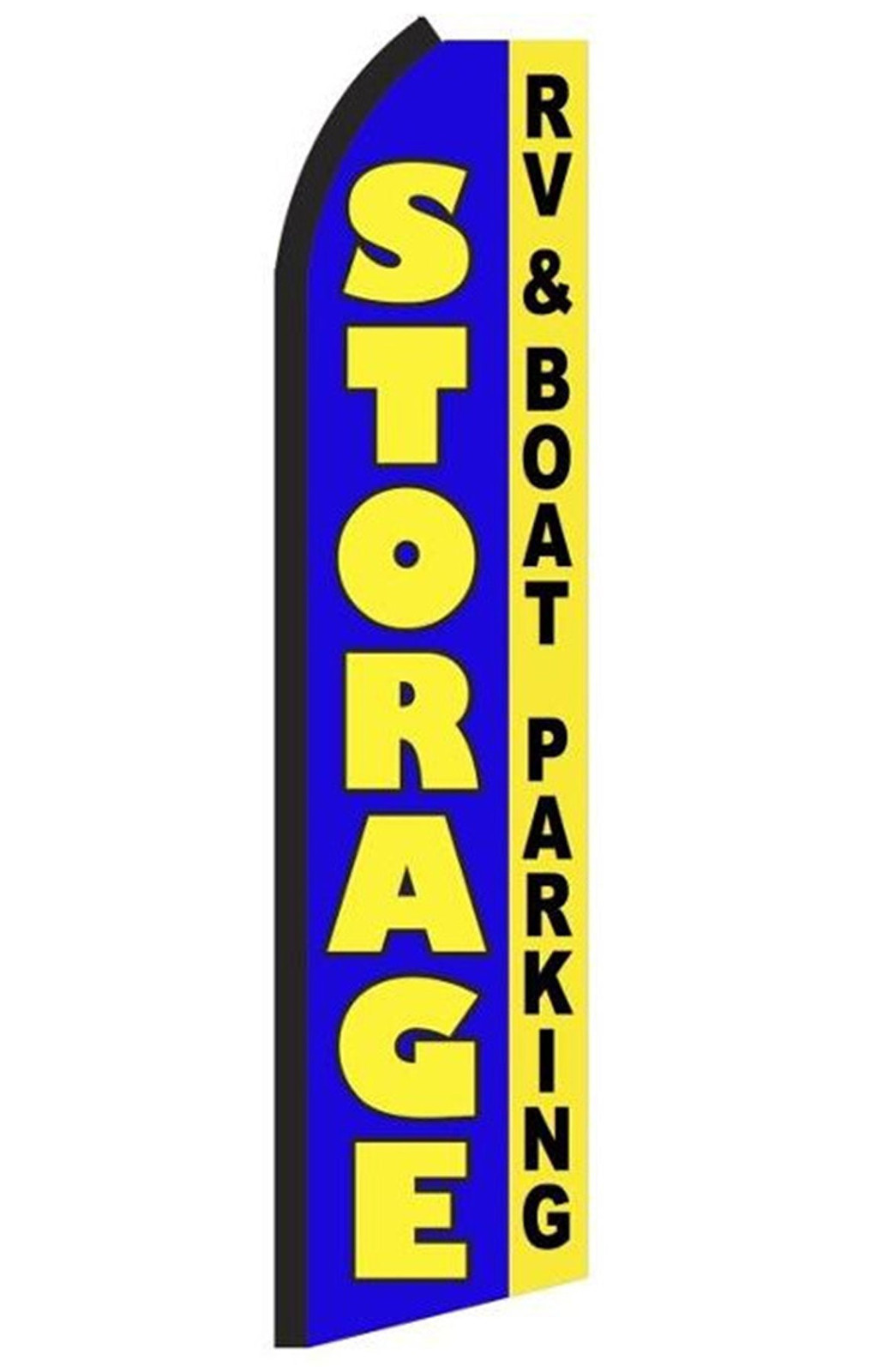 Storage RV & Boat feather flag in blue and yellow, SF5