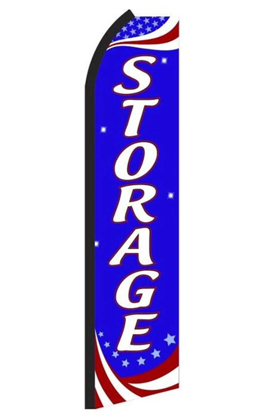 Storage feather flag in blue, white and red with stars and stripes, RV0
