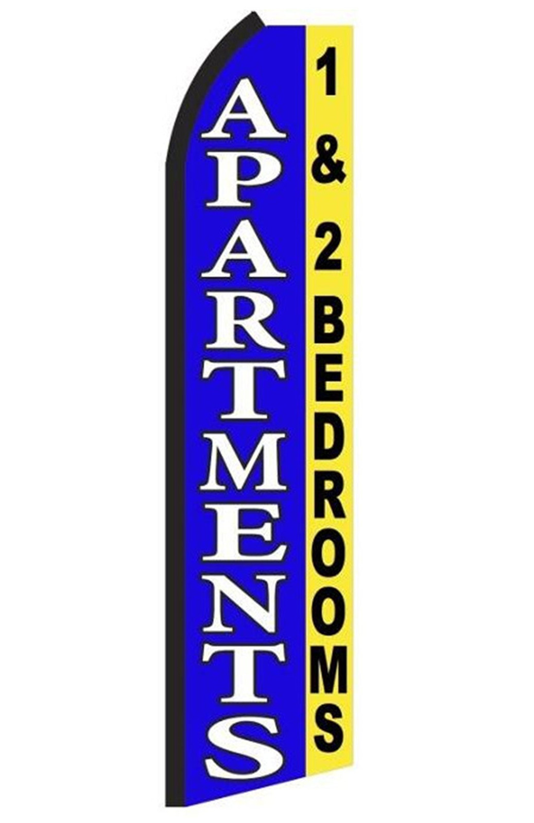 Apartments 1-2 Bedrooms swooper feather flag, design RA1