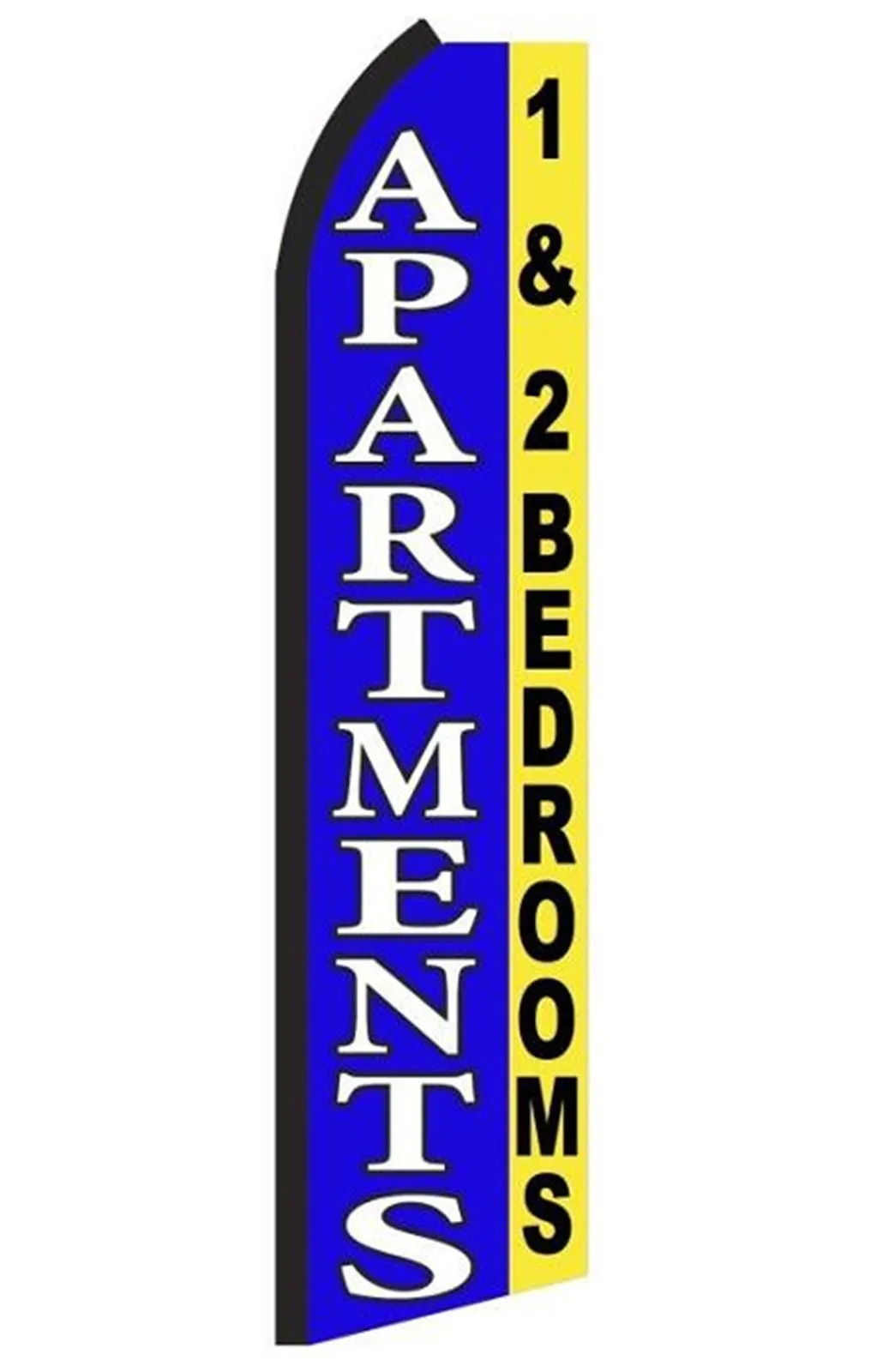 Apartments 1-2 Bedrooms swooper feather flag, design RA1