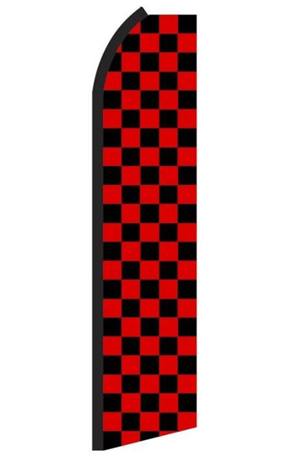 Black & Red checkerboard swooper feather flag, RD1