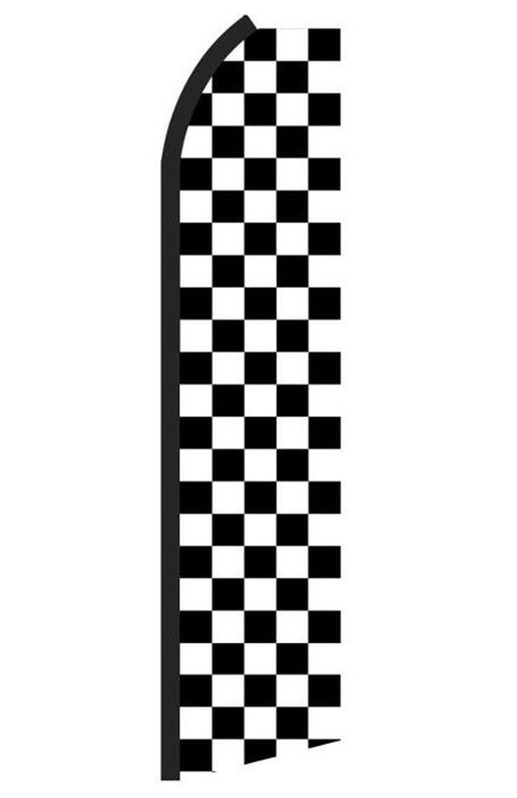 Black & White checkerboard swooper feather flag, RD2