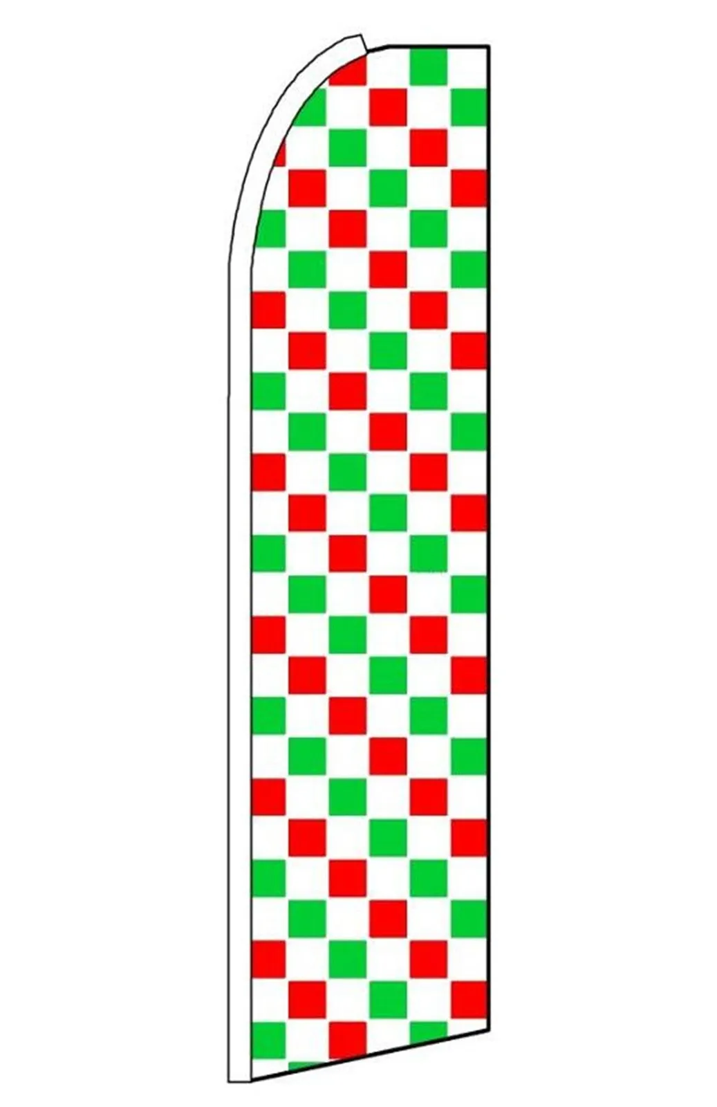Red, Green & White checkerboard swooper feather flag, AB16