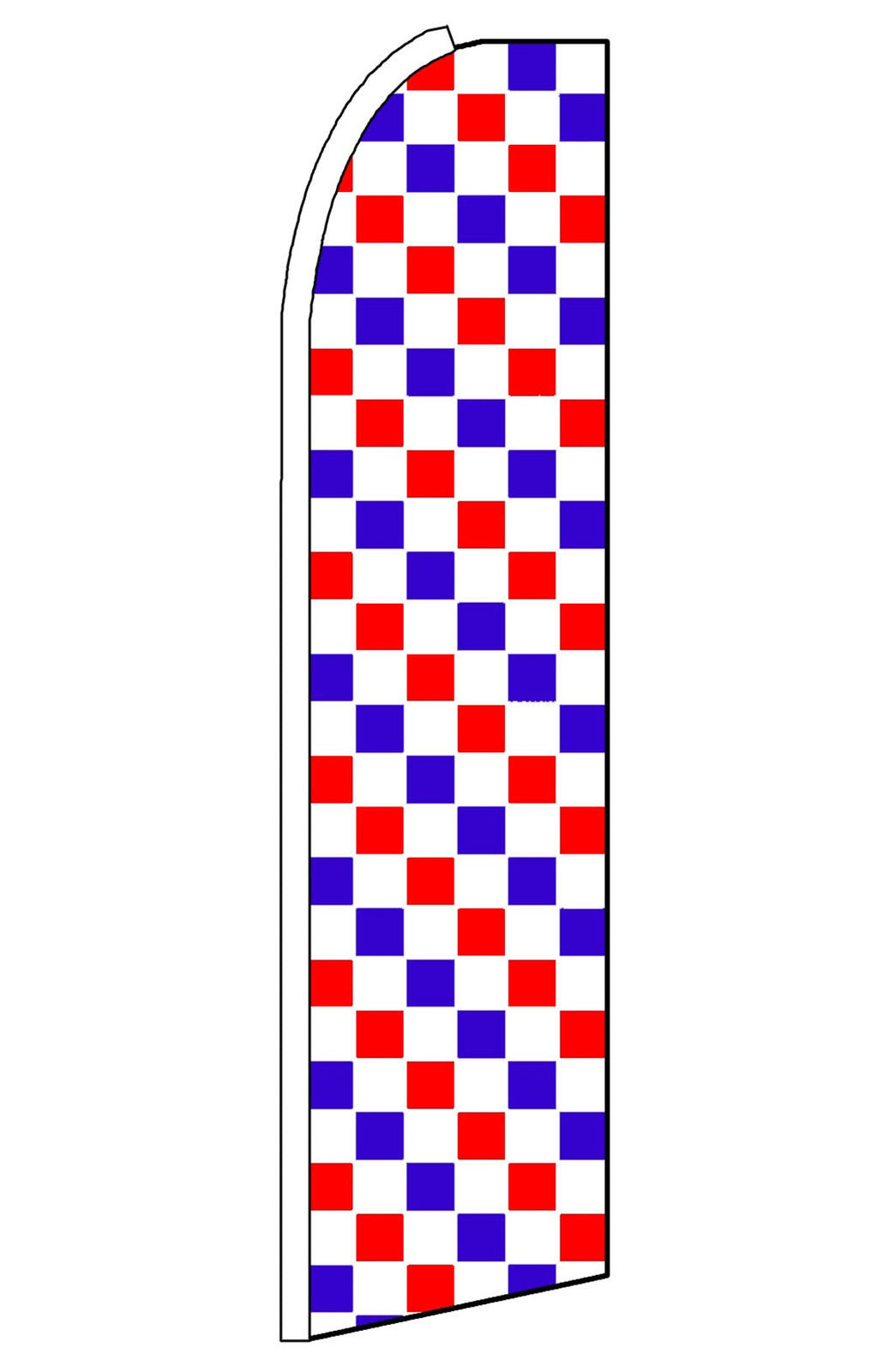 Red, Blue & White checkerboard swooper feather flag, AB17