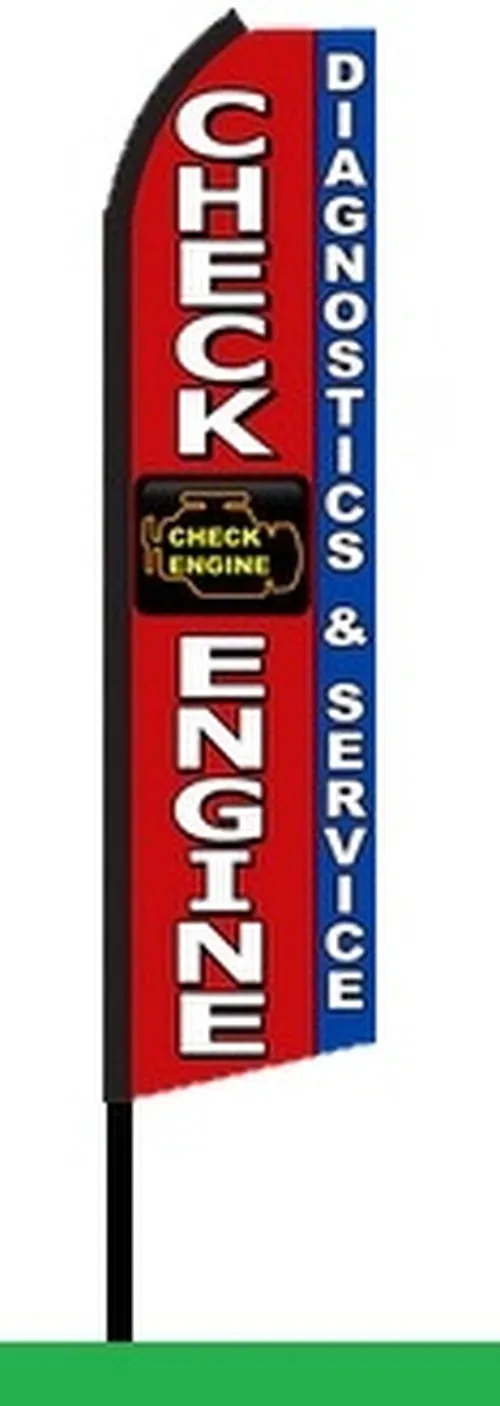 Check Engine Swooper Feather Flag #sl7