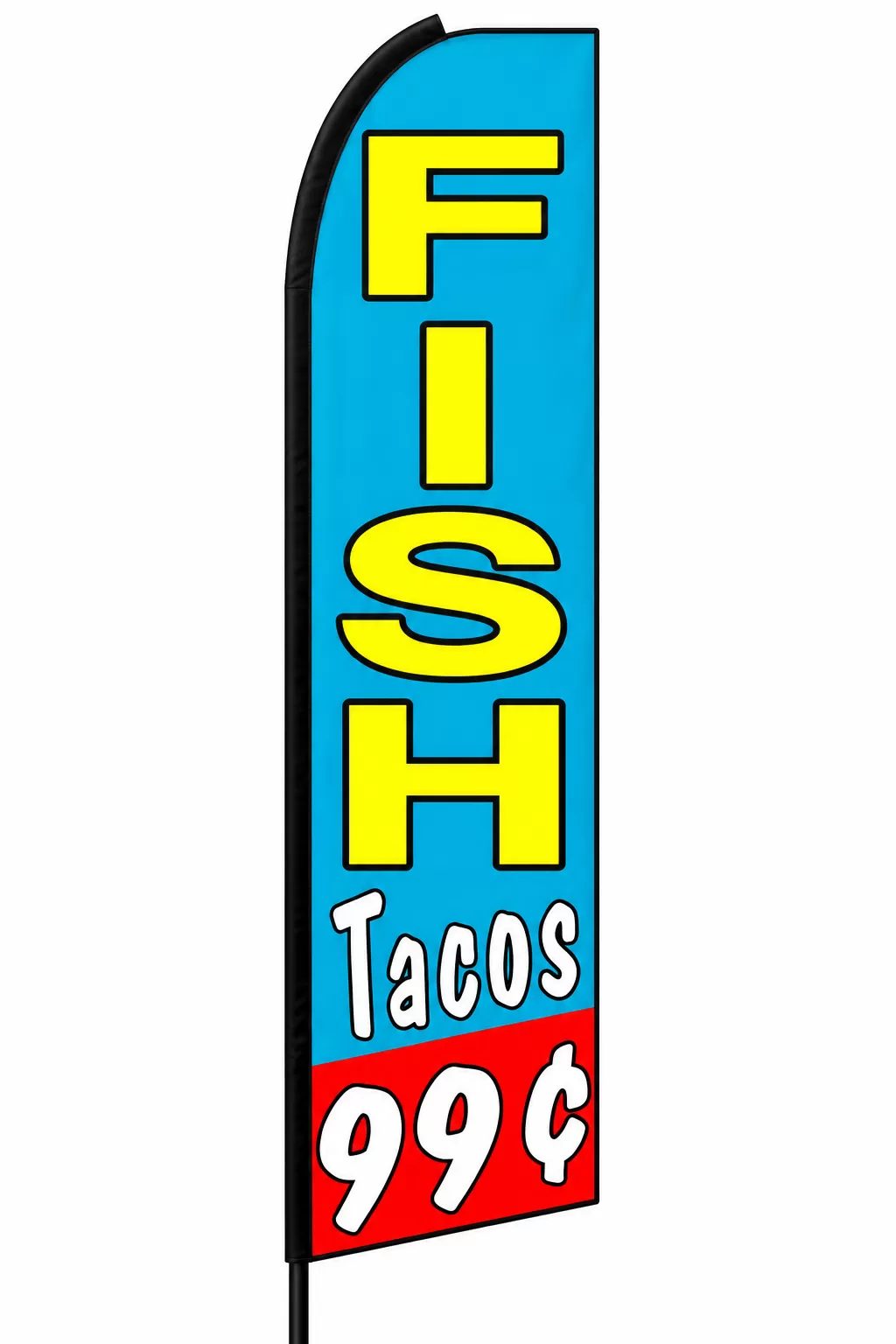 Fish Tacos swooper feather flag, design AB21
