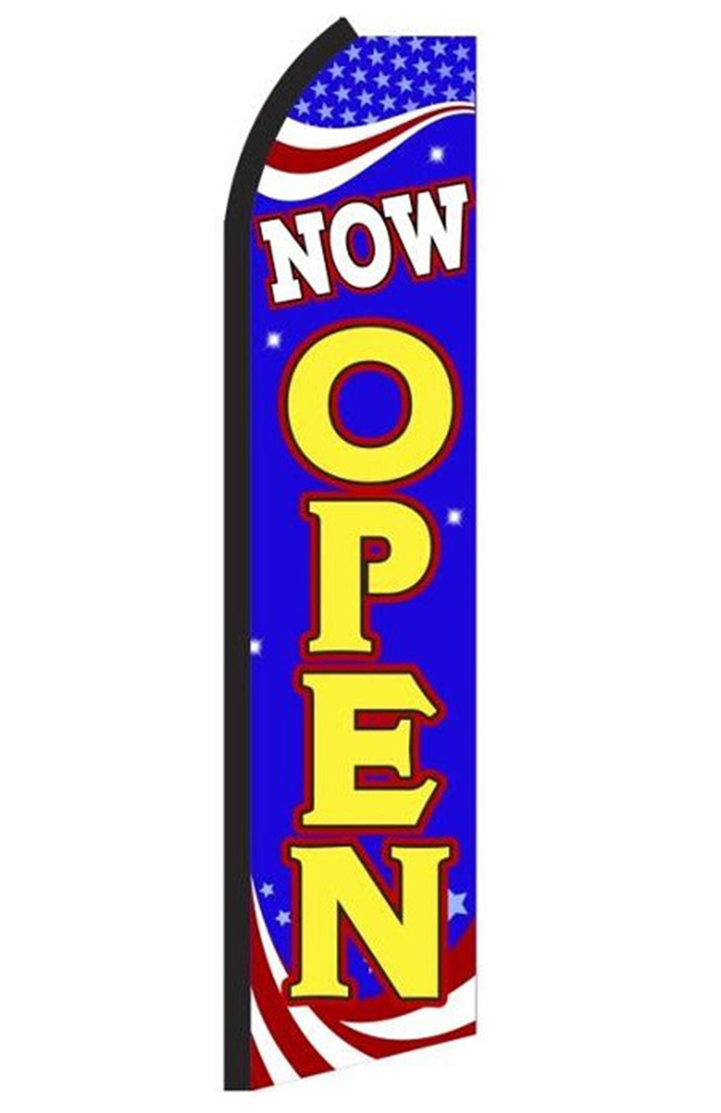 Now Open feather flag, design RQ0
