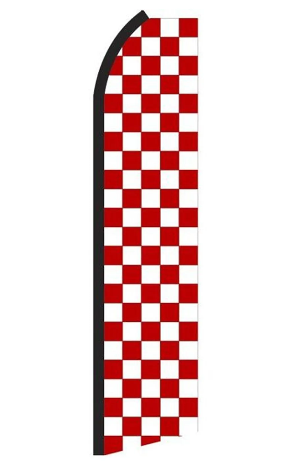 Red & White Checkered Swooper Feather Flag #rs9