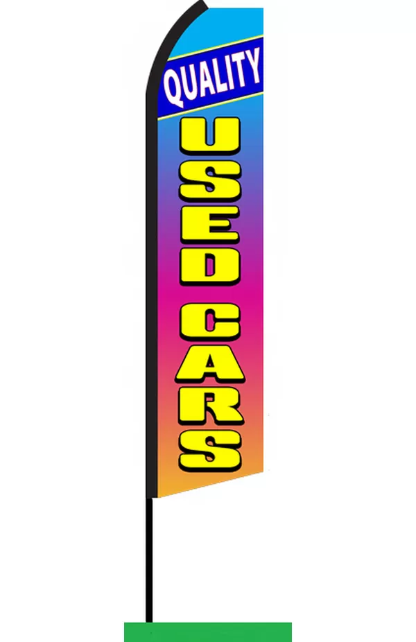 Quality Used Cars vertical swooper feather flag