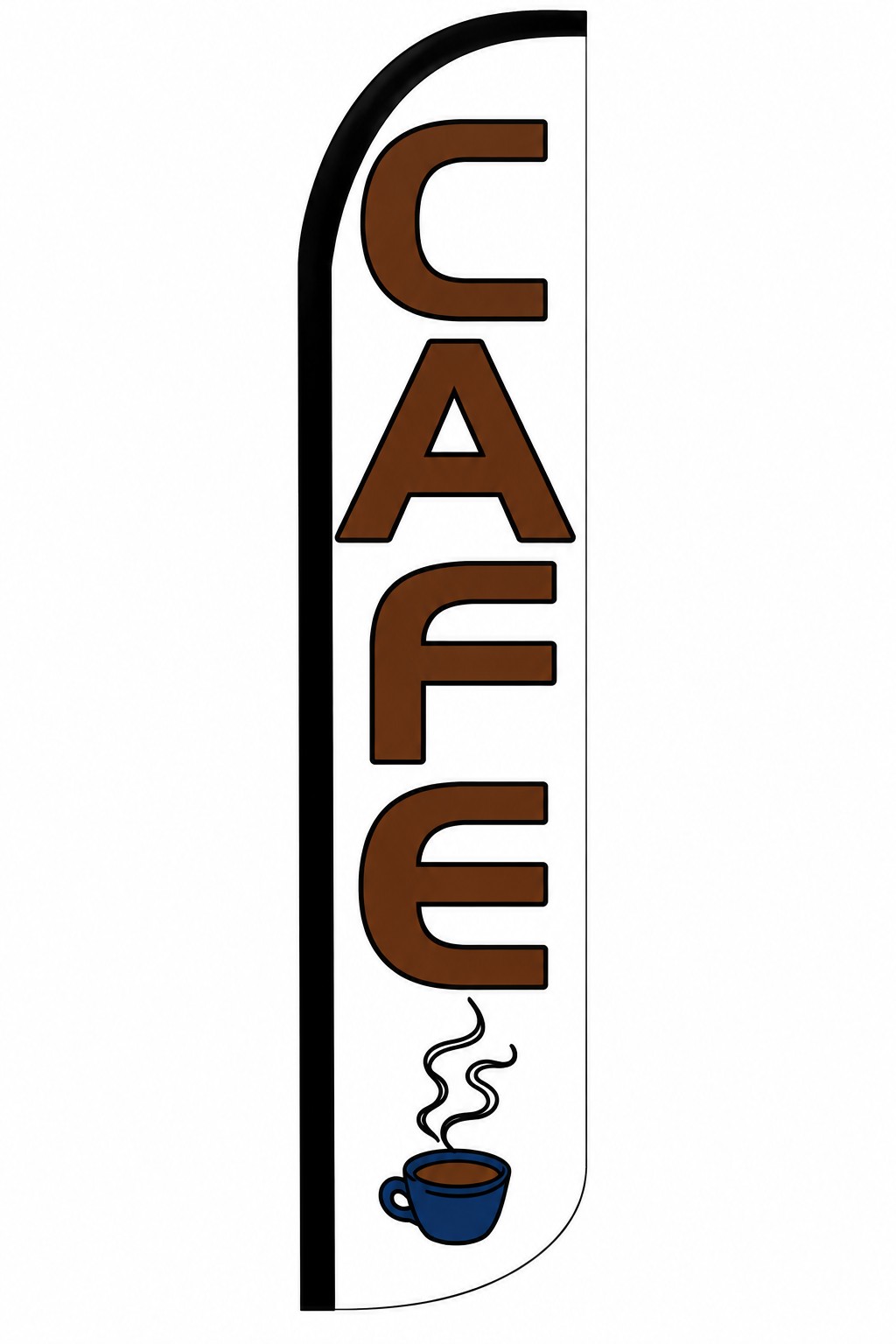 Cafe windless feather flag, design AK010