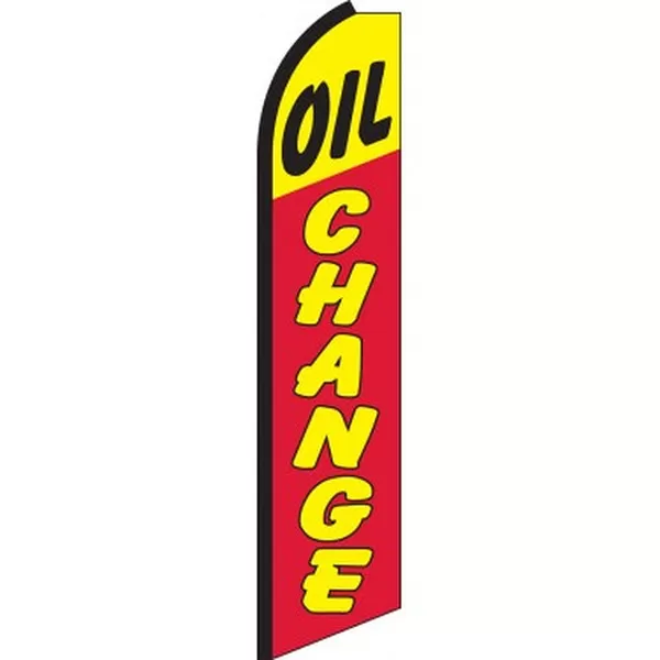 Oil Change vertical swooper feather flag, SWFL-0057