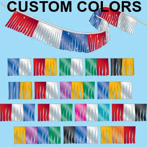 metallic fringe pennants custom colors 60ft  #750