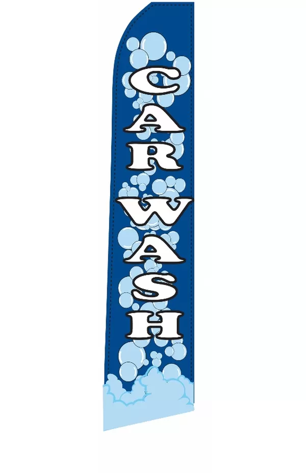 Car Wash vertical swooper feather flag, EZ831