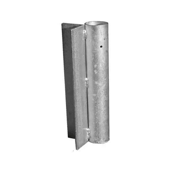 Vertical metal flagpole mounting bracket with an upright sleeve