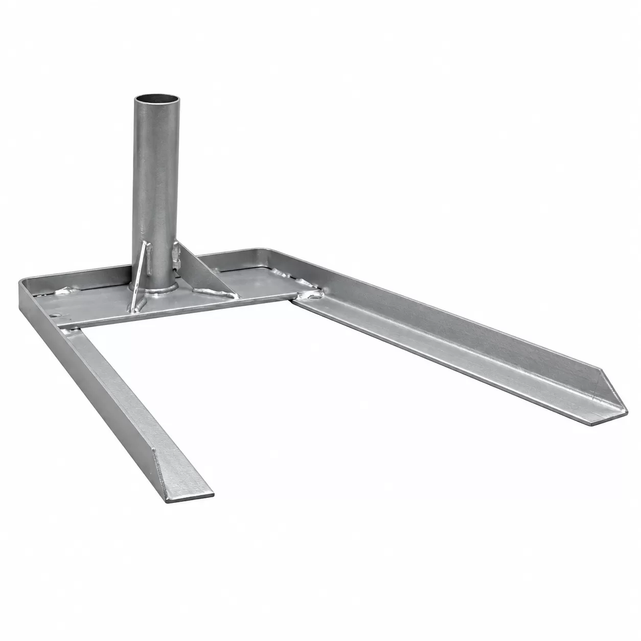 U-shaped metal tire base with an upright flagpole sleeve