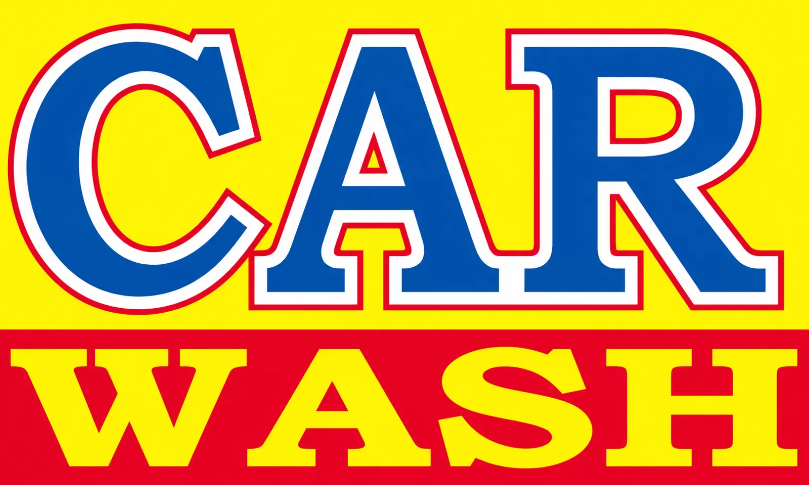 Rectangular 3x5 Car Wash flag, style 307R, with two hanging grommets