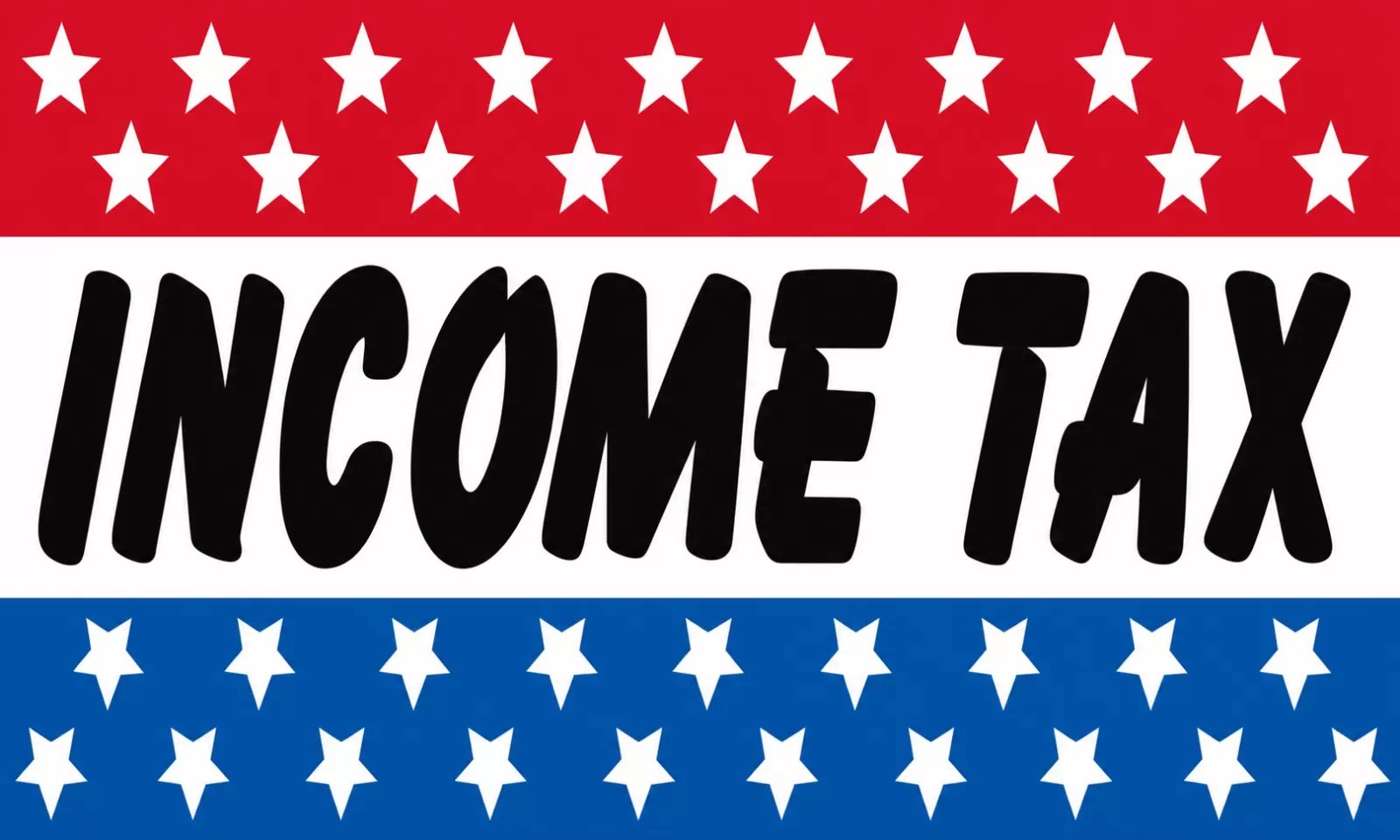 Rectangular 3x5 Income Tax flag, style 321R, with two hanging grommets