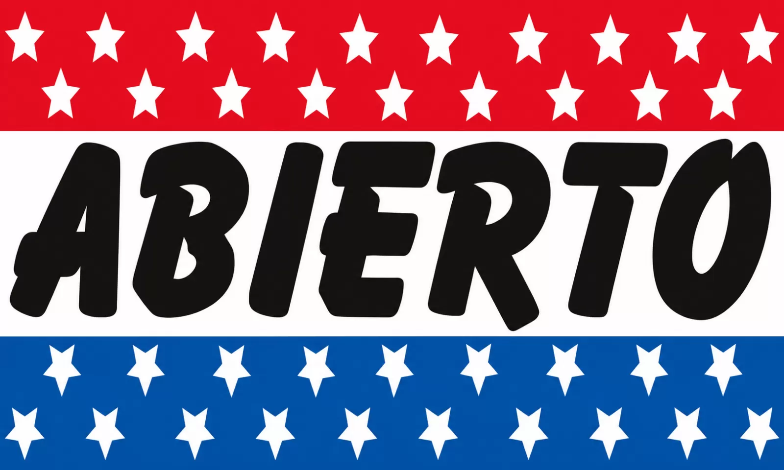 Rectangular 3x5 Abierto flag, style 322R, with two hanging grommets