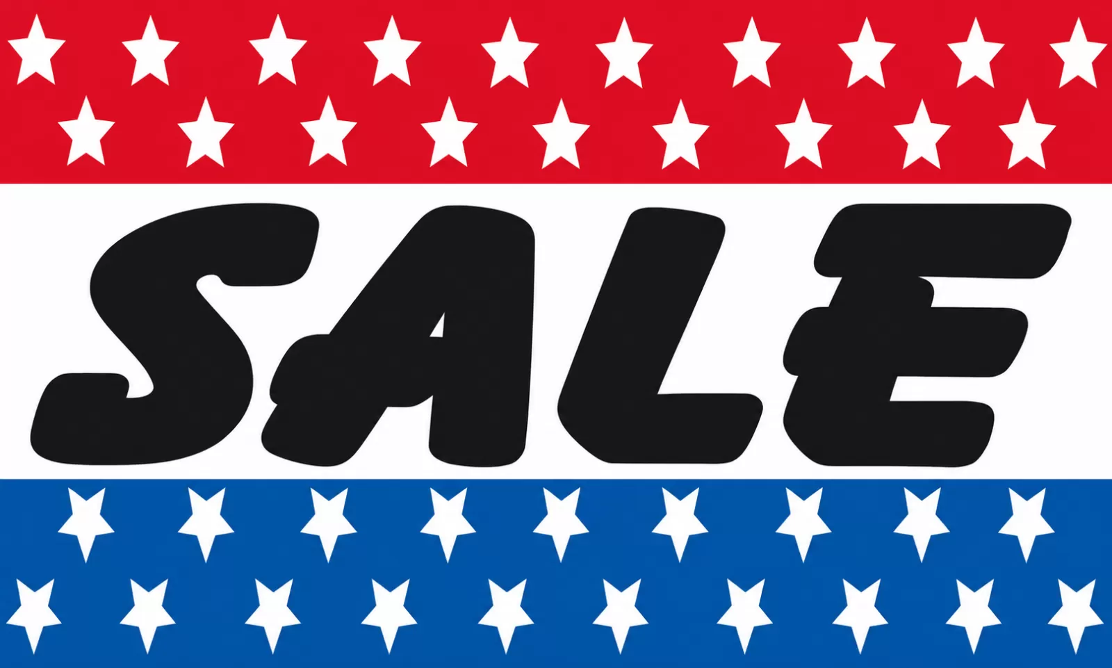 Rectangular 3x5 Sale message flag with two hanging grommets, style 328R