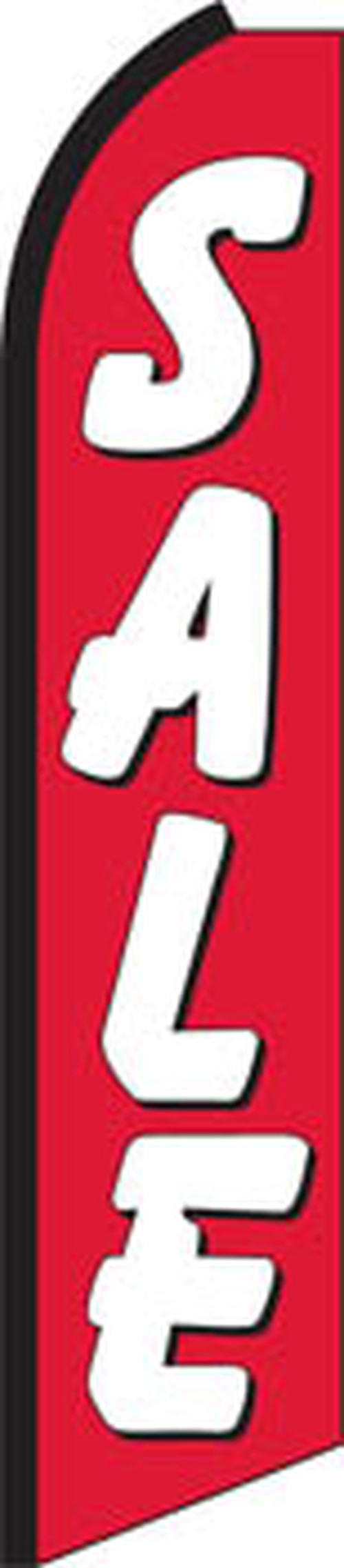 Sale feather flag in red with white lettering, CBSALE