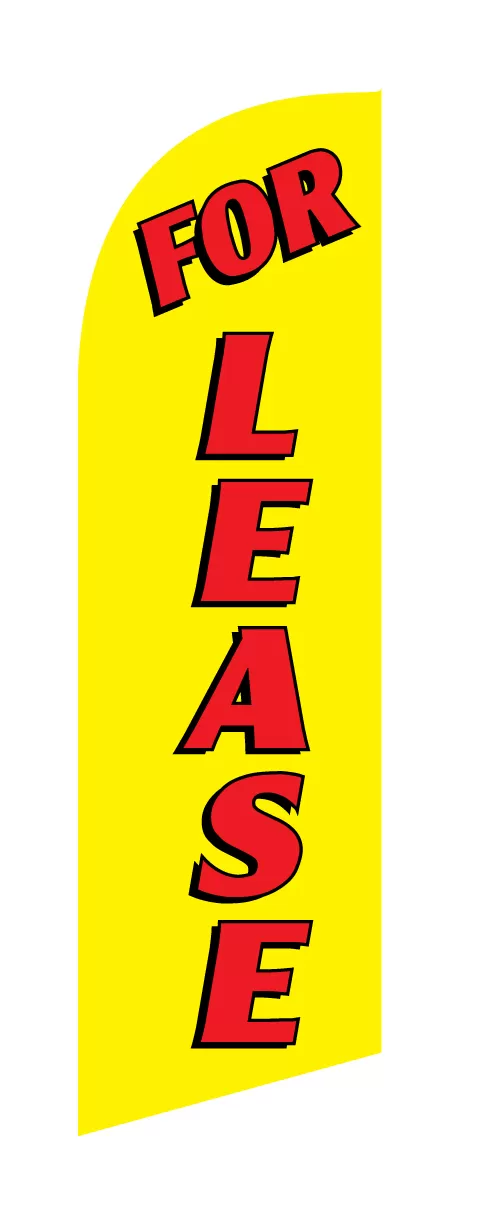 For Lease Flag Kit Includes Flag, Flagpole, & Ground-spike Yellow #sre-9020