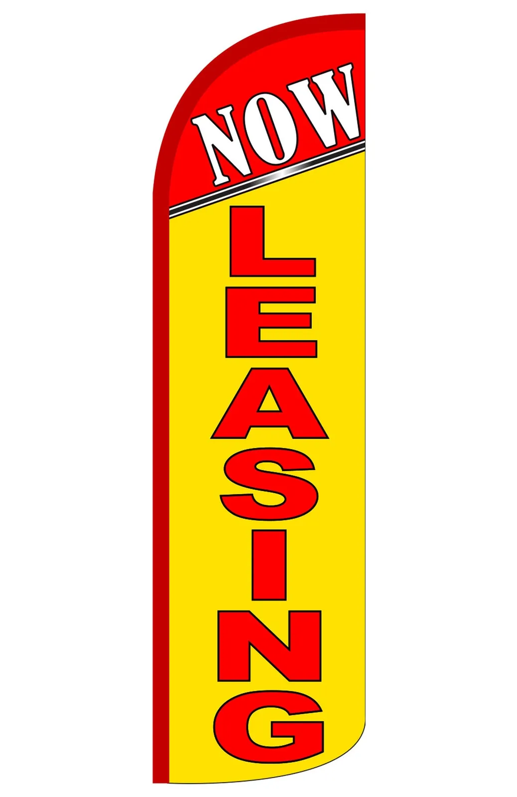 Now Leasing windless feather flag, design B40