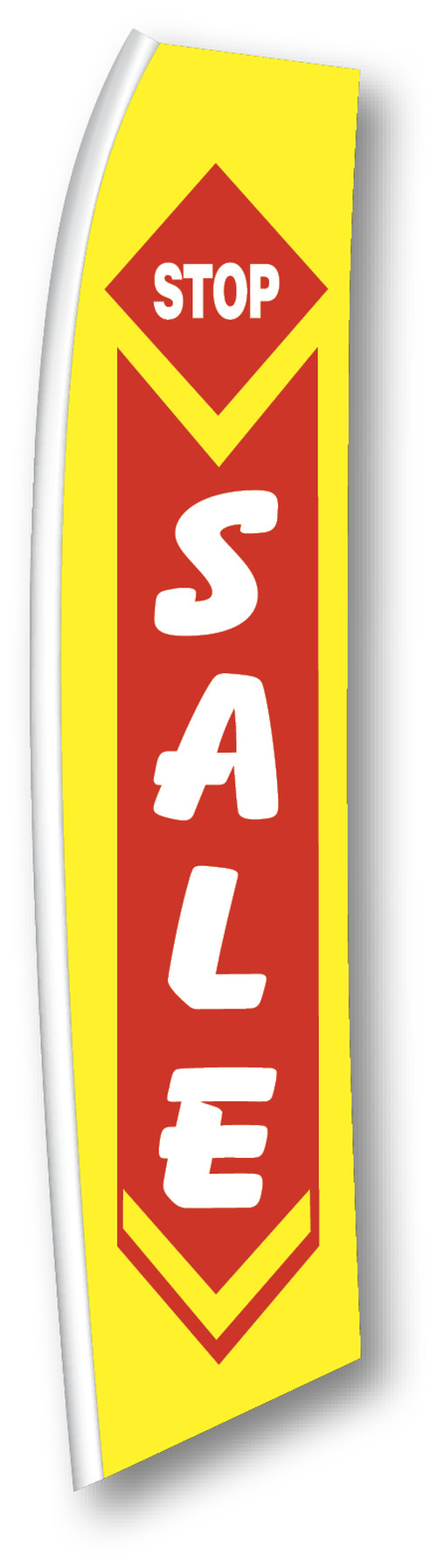 Stop Sale feather flag in yellow, red and white, SW-SS