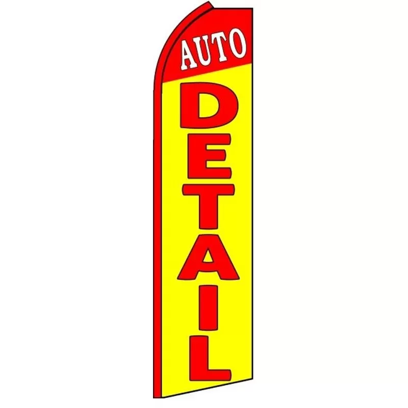 Red and yellow Auto Detail feather flag, design SF-K407