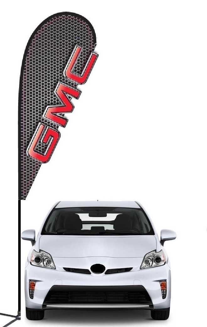 GMC double-sided 3D teardrop flag kit with laser-cut design