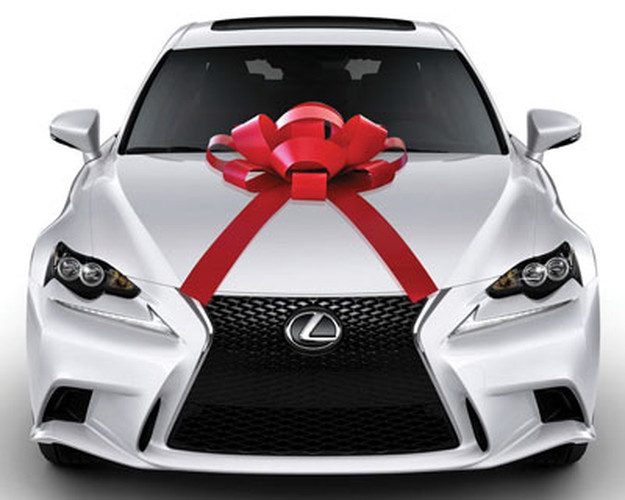30-inch magnetic car bow with long tails, offered with shipping savings when ordering two