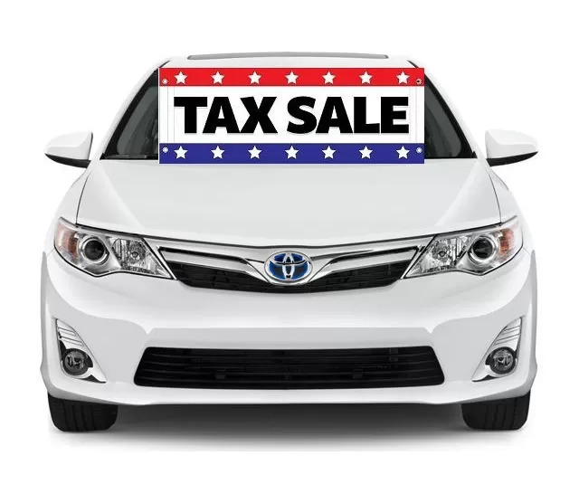 Patriotic Tax Sale Windshield Banner