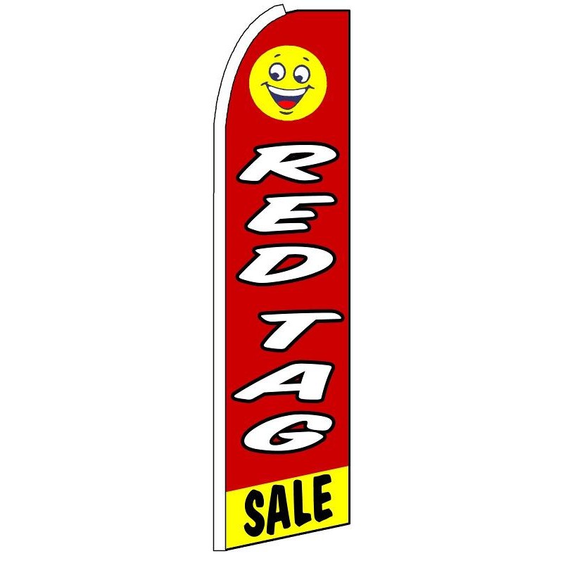 Red Tag Sale feather flag in red, white and yellow, SF-K049