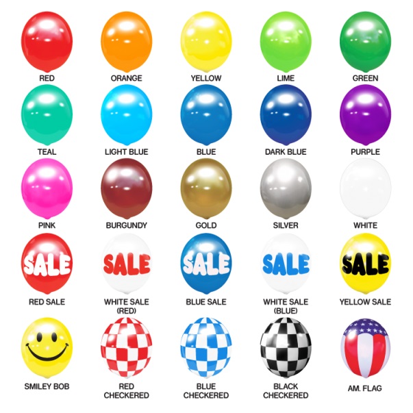 BalloonBobber Enhanced 17-inch replacement balloon color and printed-design selection