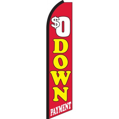 $0 Down Payment swooper feather flag, design SW0126