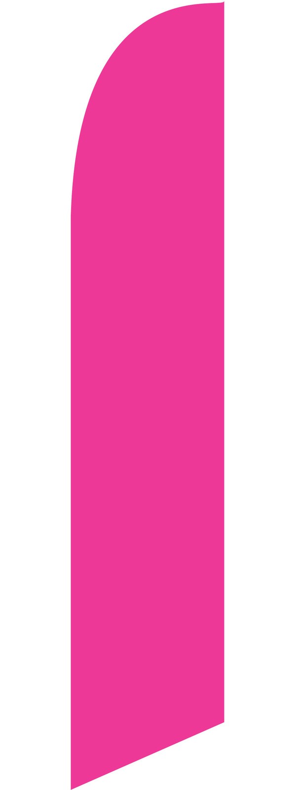 Solid pink feather flag with a curved top for breast cancer awareness displays