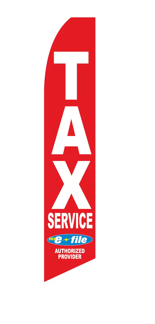 Income Tax Service swooper feather flag, design SF-1945