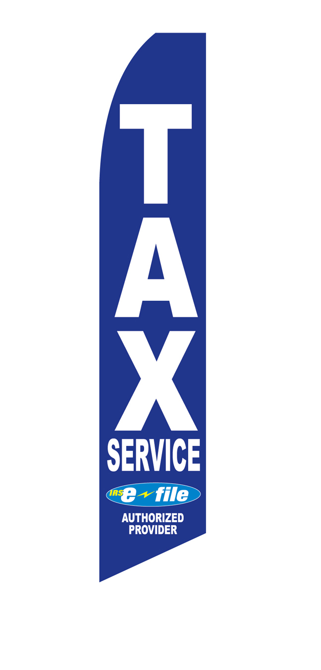 Income Tax Service swooper feather flag, design SF-1944
