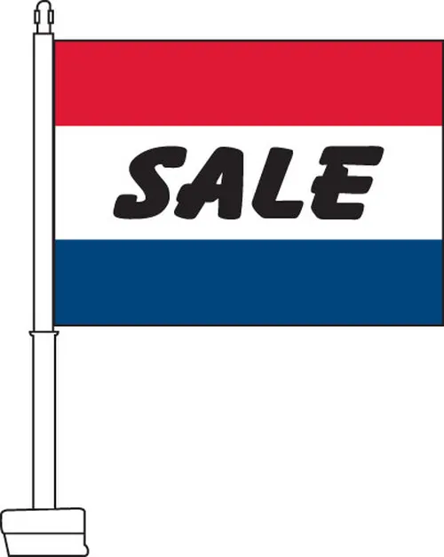 R/w/b Sale Clip On Car Flag. Qty 6. Cbs-s