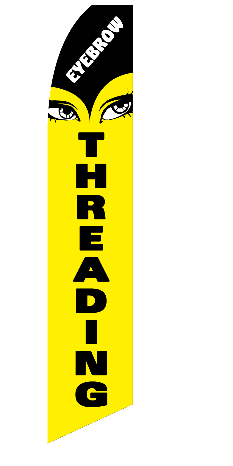 Eyebrow Threading swooper feather flag, design SF-2157