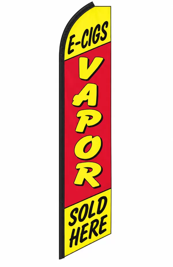 E-Cigs Vapor Sold Here swooper feather flag, design SW-0171