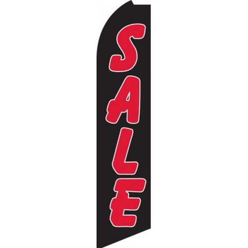 Sale feather flag in black with red lettering, SWFL-0138